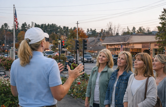 Private walking tour in downtown Blowing Rock NC with local guide and small group.